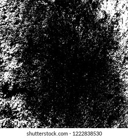 Grunge background black and white. Vector abstract dirty pattern. Monochrome vintage surface in cracks, spots, chips. Gloomy design of an old wall in horror style
