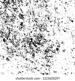 Grunge background black and white. Vector abstract dirty pattern. Monochrome vintage surface in cracks, spots, chips. Gloomy design of an old wall in horror style