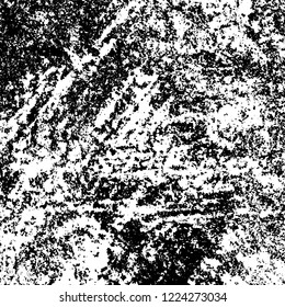 Grunge background black and white. Vector abstract dirty pattern. Monochrome vintage surface in cracks, spots, chips. Gloomy design of an old wall in horror style