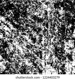 Grunge background black and white. Vector abstract dirty pattern. Monochrome vintage surface in cracks, spots, chips. Gloomy design of an old wall in horror style