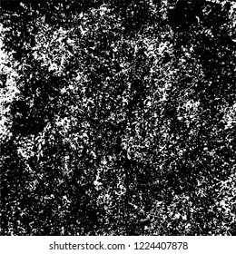 Grunge background black and white. Vector abstract dirty pattern. Monochrome vintage surface in cracks, spots, chips. Gloomy design of an old wall in horror style