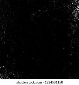 Grunge background black and white. Vector abstract dirty pattern. Monochrome vintage surface in cracks, spots, chips. Gloomy design of an old wall in horror style