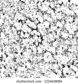 Grunge background black and white. Vector abstract dirty pattern. Monochrome vintage surface in cracks, spots, chips. Gloomy design of an old wall in horror style