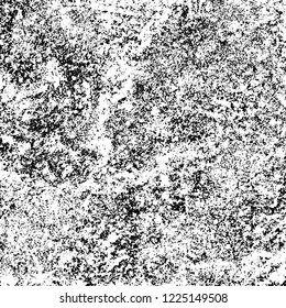 Grunge background black and white. Vector abstract dirty pattern. Monochrome vintage surface in cracks, spots, chips. Gloomy design of an old wall in horror style