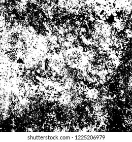 Grunge background black and white. Vector abstract dirty pattern. Monochrome vintage surface in cracks, spots, chips. Gloomy design of an old wall in horror style
