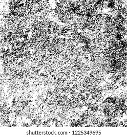 Grunge background black and white. Vector abstract dirty pattern. Monochrome vintage surface in cracks, spots, chips. Gloomy design of an old wall in horror style