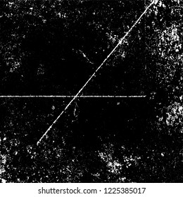 Grunge background black and white. Vector abstract dirty pattern. Monochrome vintage surface in cracks, spots, chips. Gloomy design of an old wall in horror style
