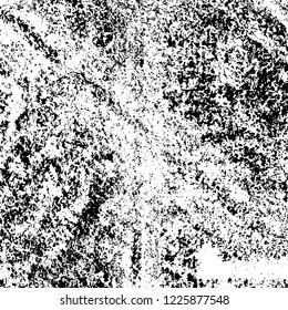 Grunge background black and white. Vector abstract dirty pattern. Monochrome vintage surface in cracks, spots, chips. Gloomy design of an old wall in horror style