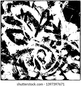 Grunge background black and white vector. Abstract monochrome texture