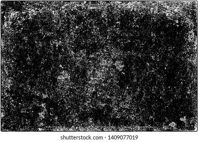 Grunge background black and white. Vector texture of scratches, chips, cracks. Monochrome gloomy pattern of the old surface