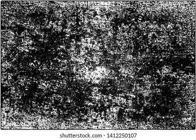 Grunge background black and white. Vector texture of scratches, chips, cracks. Monochrome gloomy pattern of the old surface