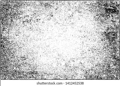 Grunge background black and white. Vector texture of scratches, chips, cracks. Monochrome gloomy pattern of the old surface