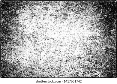Grunge background black and white. Vector texture of scratches, chips, cracks. Monochrome gloomy pattern of the old surface