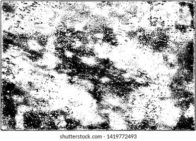 Grunge background black and white. Vector texture of scratches, chips, cracks. Monochrome gloomy pattern of the old surface