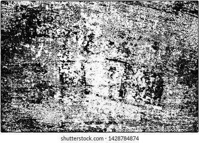 Grunge background black and white. Vector texture of scratches, chips, cracks. Monochrome gloomy pattern of the old surface