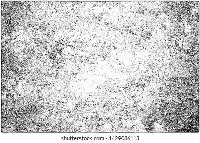 Grunge background black and white. Vector texture of scratches, chips, cracks. Monochrome gloomy pattern of the old surface
