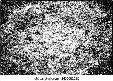 Grunge background black and white. Vector texture of scratches, chips, cracks. Monochrome gloomy pattern of the old surface