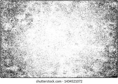 Grunge background black and white. Vector texture of scratches, chips, cracks. Monochrome gloomy pattern of the old surface