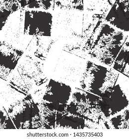 Grunge background black and white vector seamless
