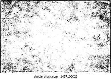 Grunge background black and white. Vector texture of scratches, chips, cracks. Monochrome gloomy pattern of the old surface