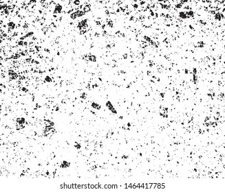 Grunge background black and white. Vector abstract monochrome vintage surface in cracks, spots, chips. 