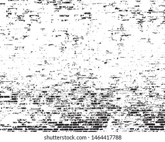 Grunge background black and white. Vector abstract monochrome vintage surface in cracks, spots, chips. 