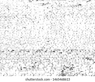 Grunge background black and white. Vector abstract monochrome vintage surface in cracks, spots, chips. 