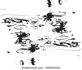 Grunge background black and white. Vector city texture dark. Abstract pattern of cracks, dust, dirt.