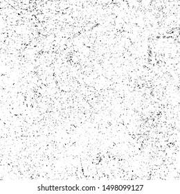 Grunge background black and white. Vector city texture dark. Abstract pattern of cracks, dust, dirt. Old worn surface of destruction. Corrosion covered wall