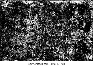 Grunge background black and white. Vector texture of scratches, chips, cracks. Monochrome gloomy pattern of the old surface