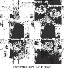 Grunge background black and white vector seamless