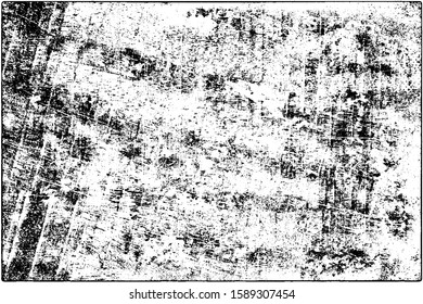 Grunge background black and white. Vector texture of scratches, chips, cracks. Monochrome gloomy pattern of the old surface