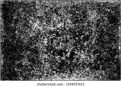 Grunge background black and white. Vector texture of scratches, chips, cracks. Monochrome gloomy pattern of the old surface