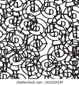 Grunge background black and white vector abstract seamless