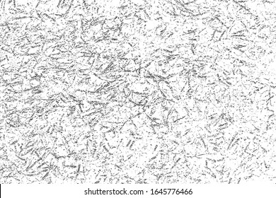 Grunge background black and white. Vector city texture dark. Abstract pattern of cracks, dust, dirt. Old worn surface of destruction. Corrosion covered wall