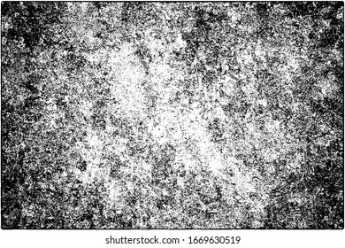 Grunge background black and white. Vector texture of scratches, chips, cracks. Monochrome gloomy pattern of the old surface