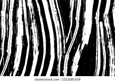 Grunge background is black and white. Vector texture of dirt, dust, chips, cracks. Chaotic vintage city wall template. Noise, debris on the surface