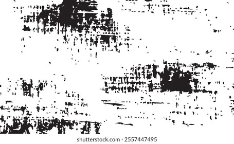 Grunge background. Black and white vector. Abstract texture of dust, dirt, stains. Grunge overlay layer. Distressed texture. Rough, scratch, splatter grunge pattern.