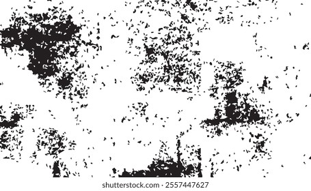 Grunge background. Black and white vector. Abstract texture of dust, dirt, stains. Grunge overlay layer. Distressed texture. Rough, scratch, splatter grunge pattern.