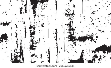 Grunge background. Black and white vector. Abstract texture of dust, dirt, stains. Grunge overlay layer. Distressed texture. Rough, scratch, splatter grunge pattern.