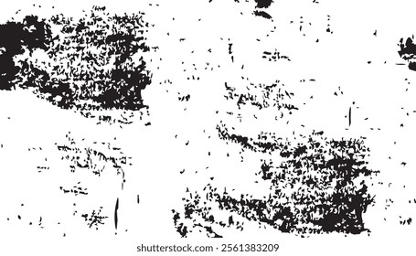 Grunge background. Black and white vector. Abstract texture of dust, dirt, stains. Grunge overlay layer. Distressed texture. Rough, scratch, splatter grunge pattern.