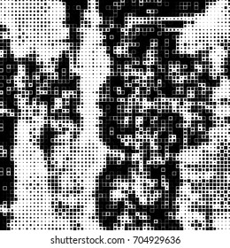 Grunge background black and white vector of squares of different sizes