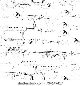 Grunge background black and white vector. Abstract monochrome seamless pattern