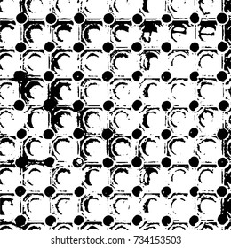 Grunge background black and white vector. Abstract monochrome seamless pattern