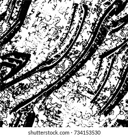 Grunge background black and white vector. Abstract monochrome seamless pattern
