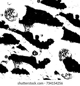 Grunge background black and white vector. Abstract monochrome seamless pattern