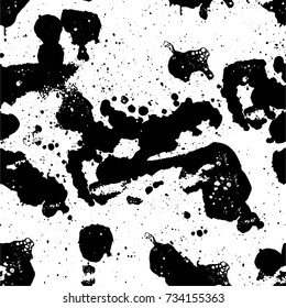 Grunge background black and white vector. Abstract monochrome seamless pattern