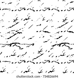 Grunge background black and white vector. Abstract monochrome seamless pattern