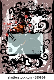 grunge background with blank frame for text