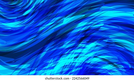 Grunge background in blue and aquamarine tones. Stylization of chaotic brush strokes. Template for your projects. Vector.